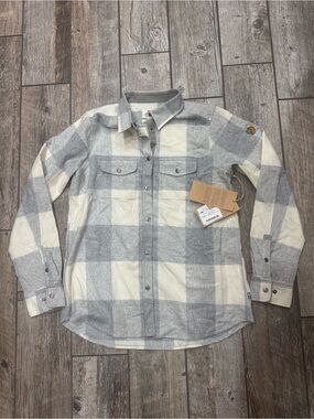 Fjallraven Women’s Canada Shirt Small NWT Flannel Snap Front Fog Chalk
